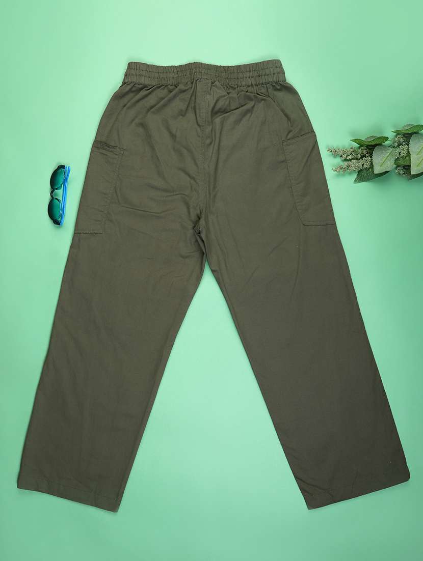 girls solid mid rise cargo - 22181834 -  Standard Image - 1