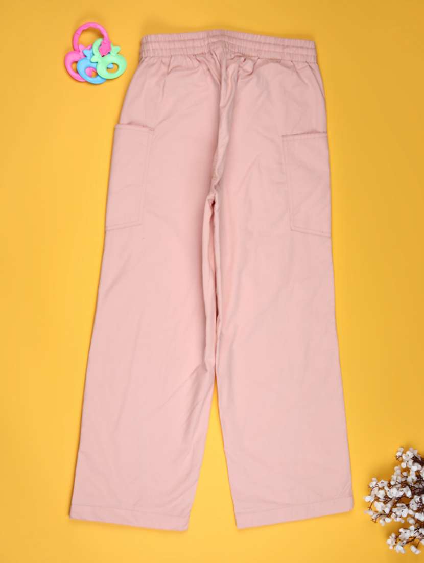 girls solid mid rise cargo - 22181835 -  Standard Image - 1