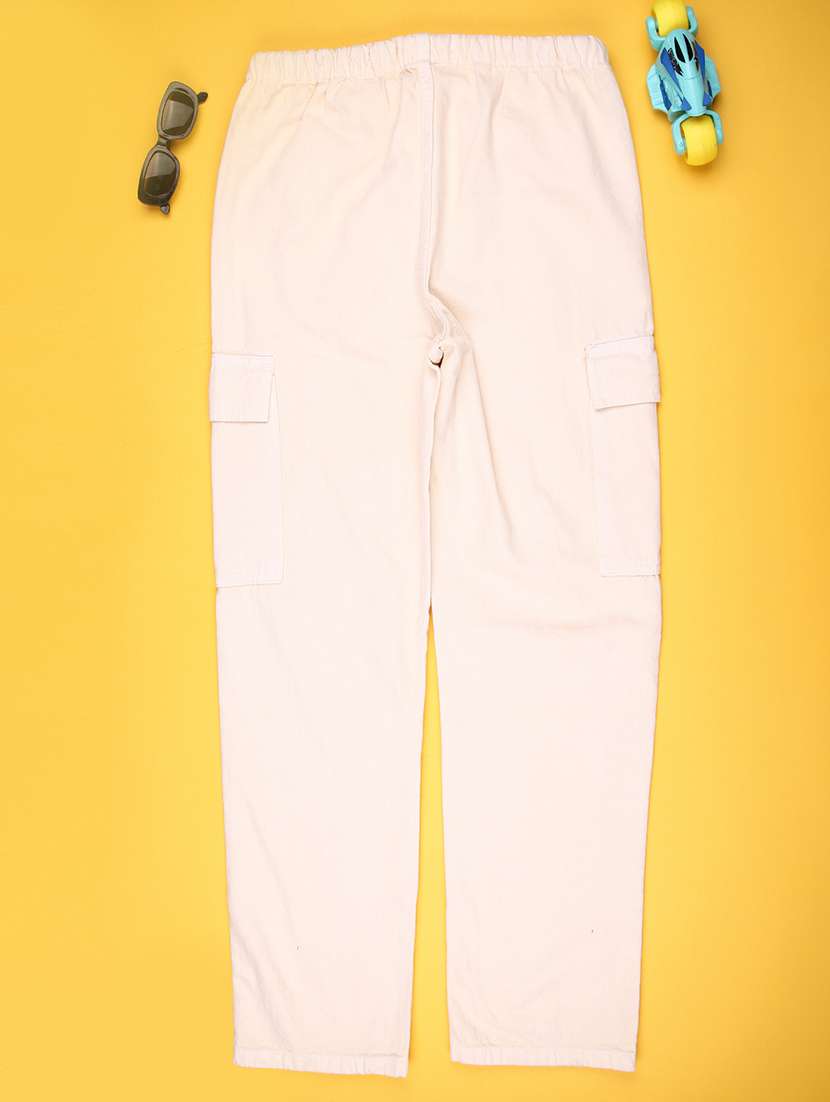 girls solid mid rise cargo - 22181836 -  Standard Image - 1