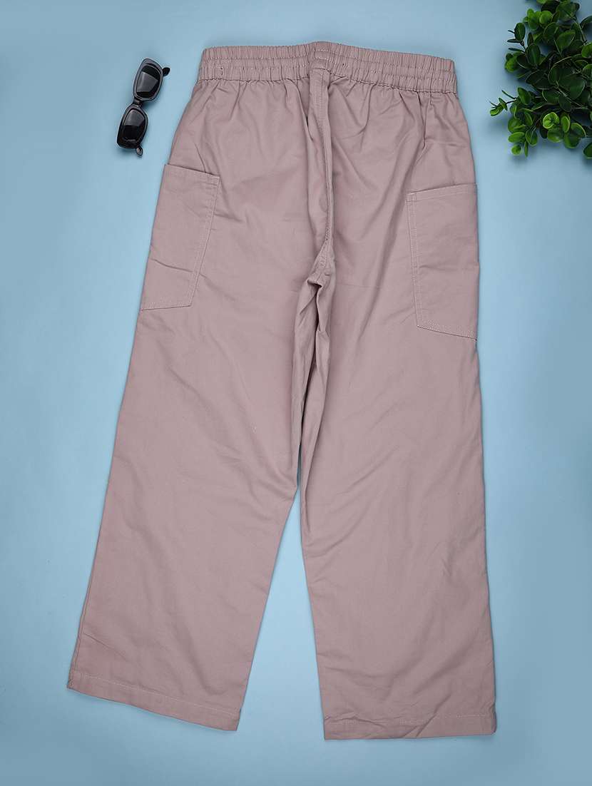 girls solid mid rise cargo - 22181841 -  Standard Image - 1