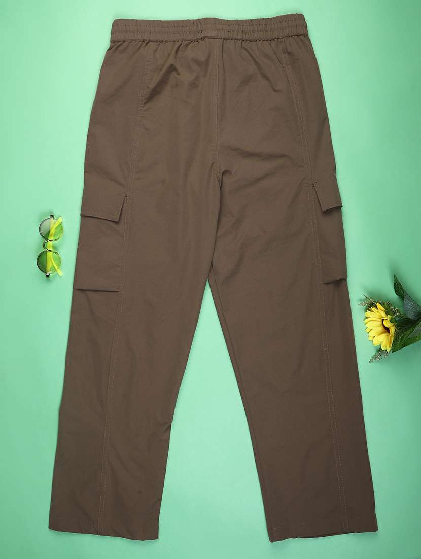boys solid mid rise regular fit cargo - 22181844 -  Standard Image - 1
