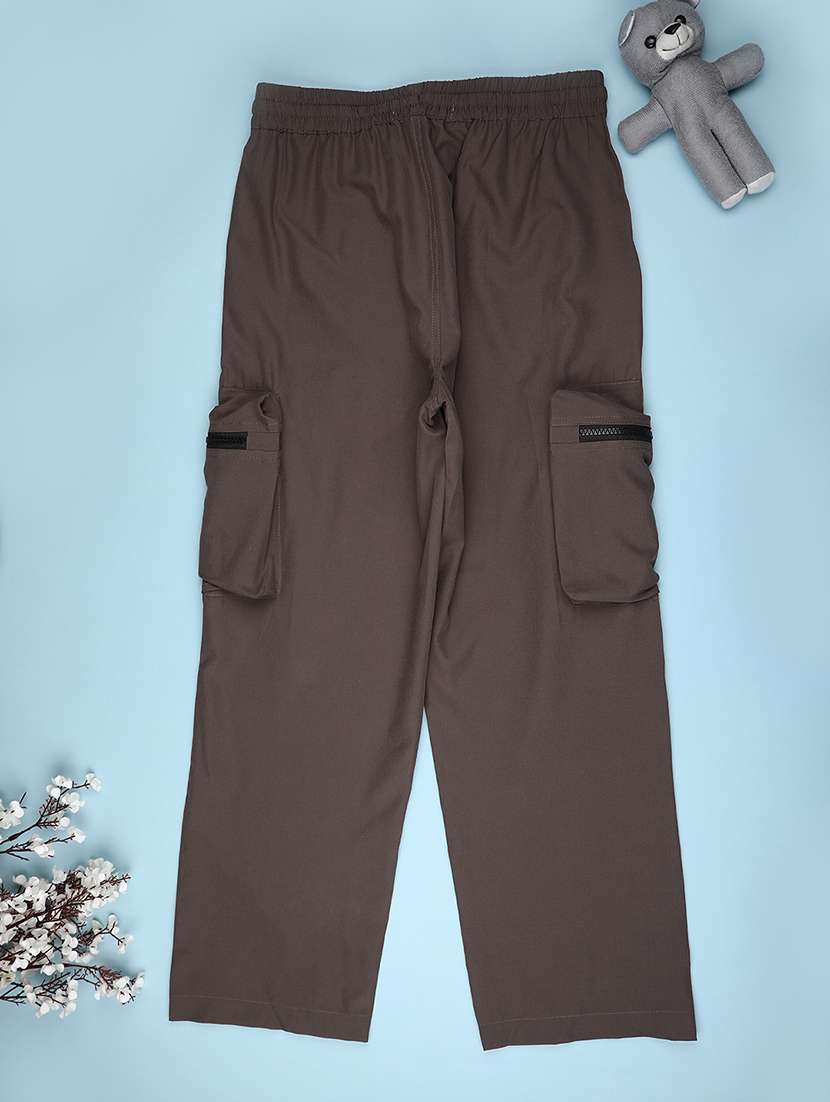 boys solid mid rise regular fit cargo - 22181845 -  Standard Image - 1