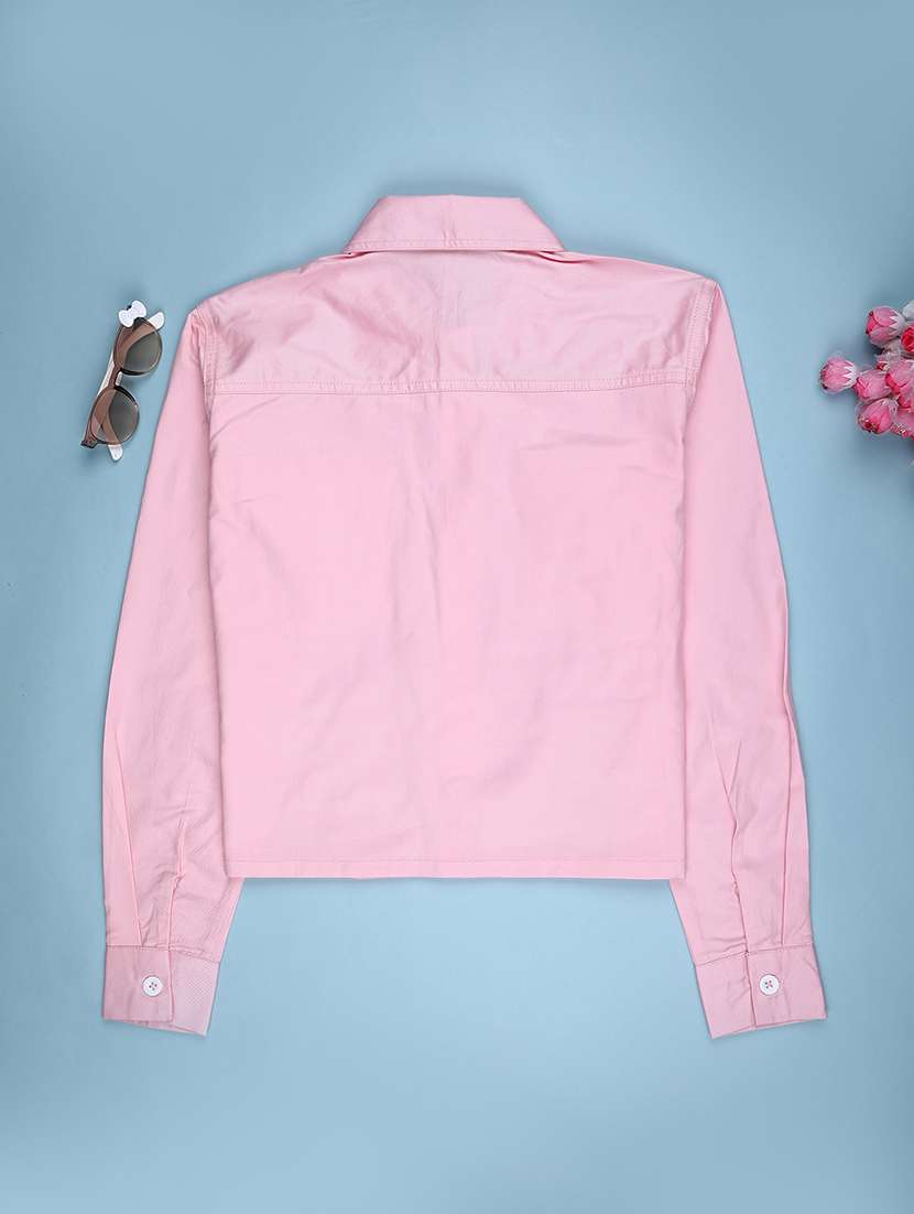 girls solid long sleeve shirt - 22181917 -  Standard Image - 1