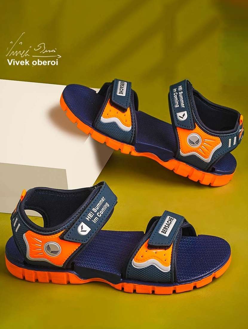 men printed open toe floater