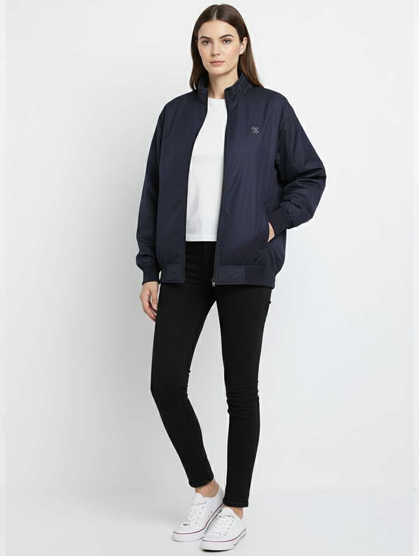 women solid long sleeve bomber jacket - 22182065 -  Standard Image - 4
