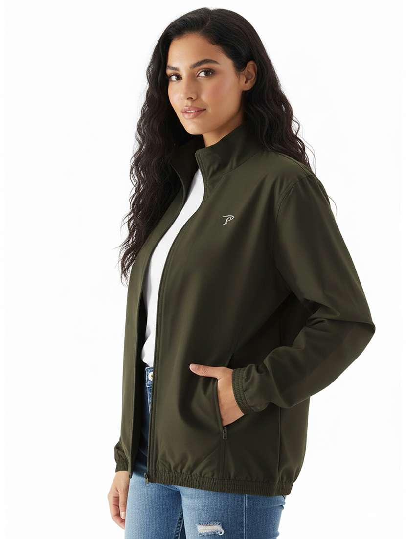 women solid long sleeve bomber jacket - 22182089 -  Standard Image - 1