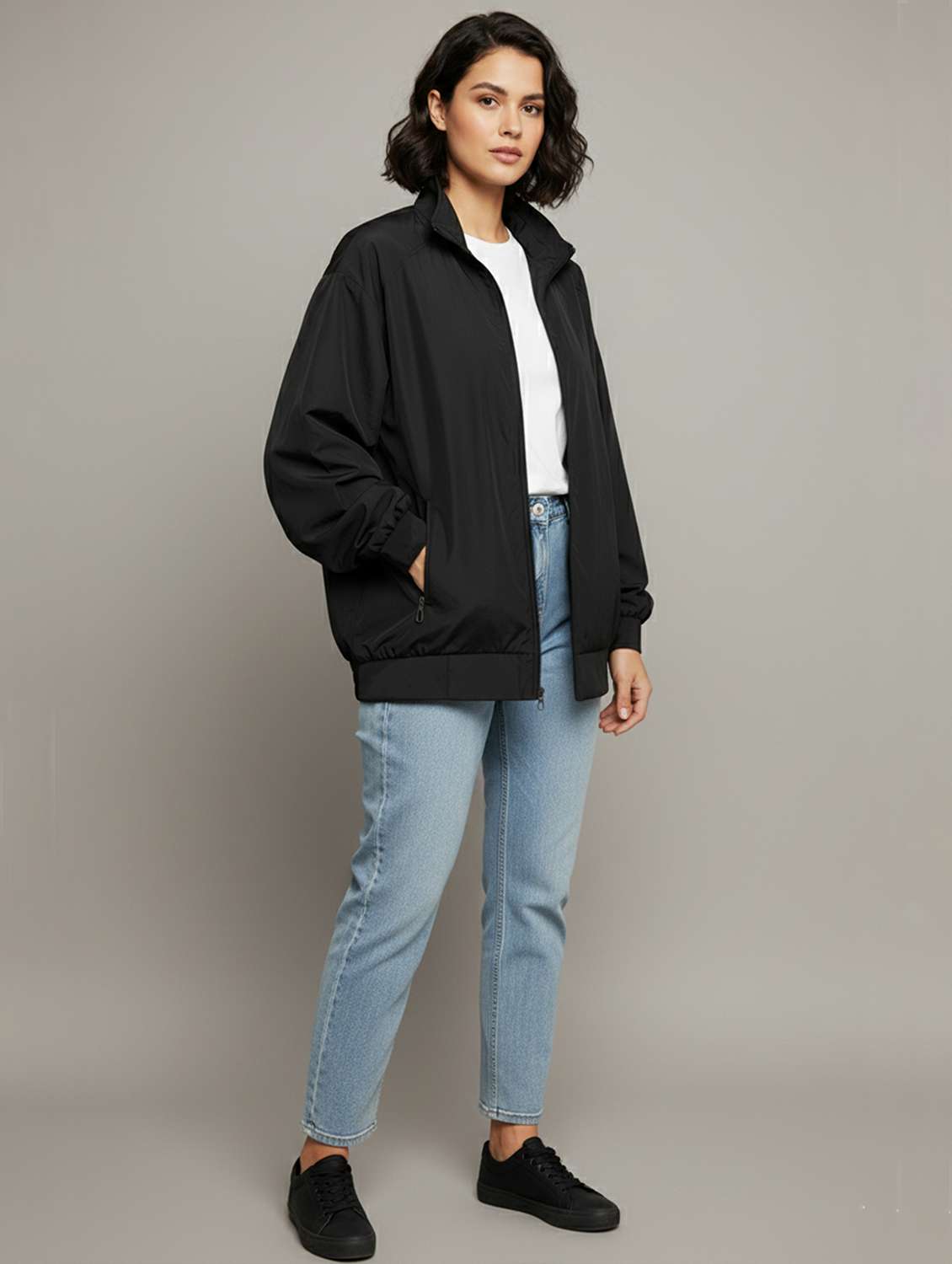 women solid long sleeve bomber jacket - 22182093 -  Standard Image - 4