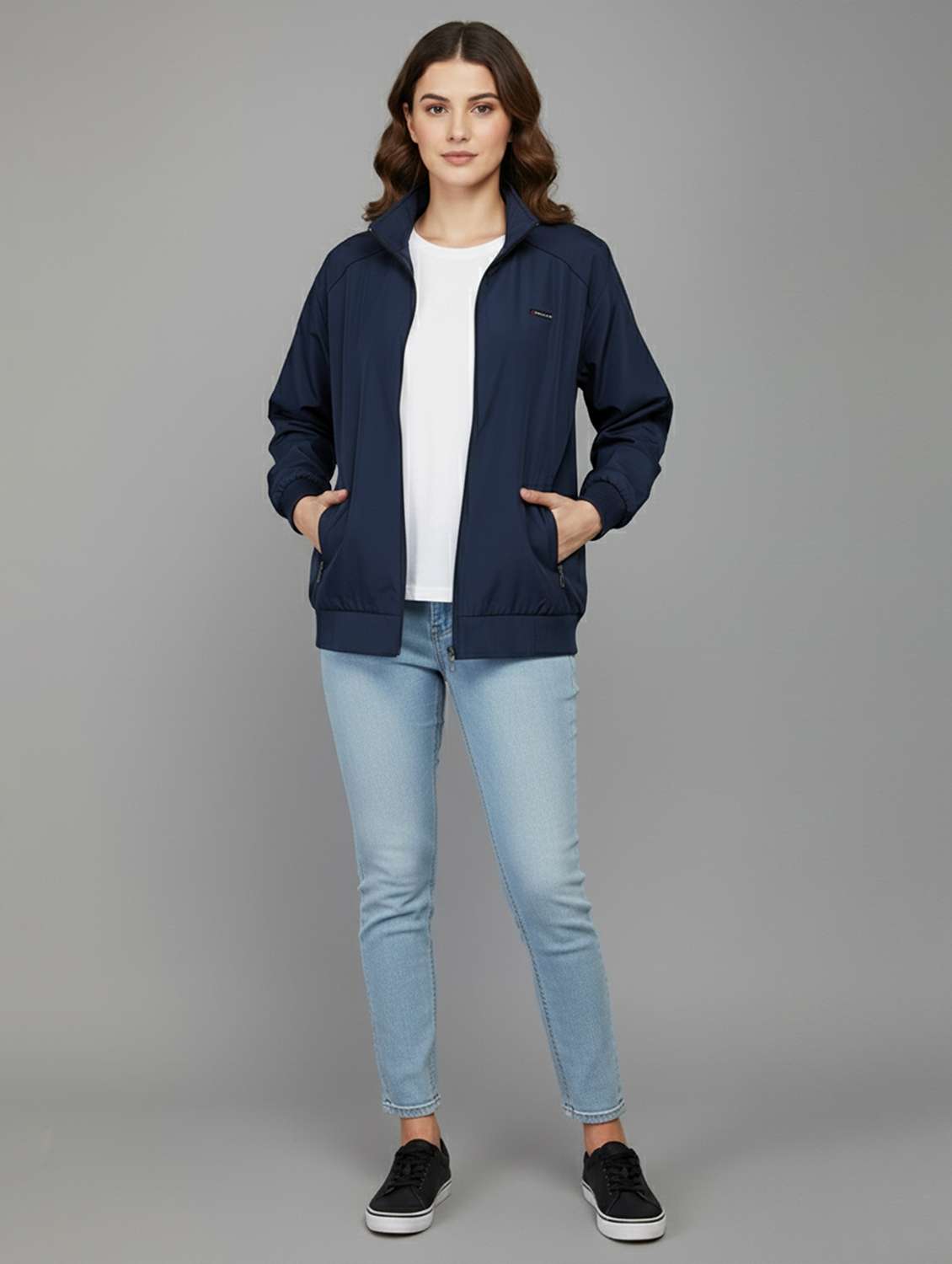 women solid long sleeve bomber jacket - 22182094 -  Standard Image - 4