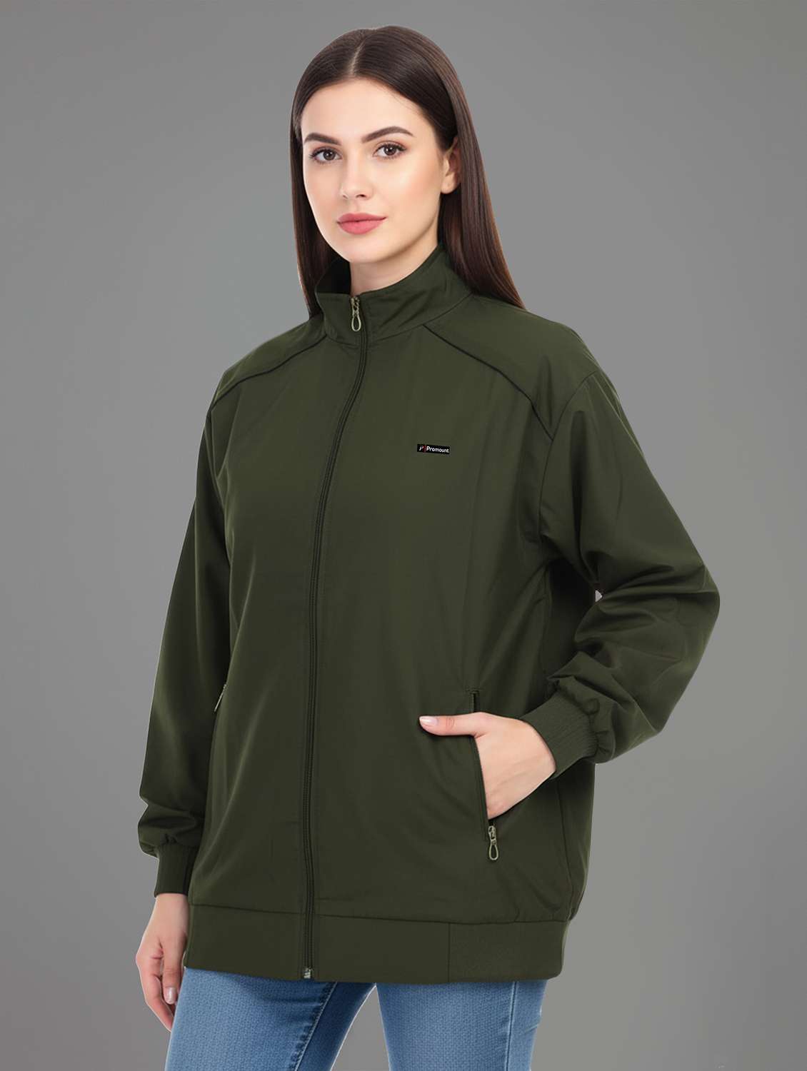 women solid long sleeve bomber jacket - 22182098 -  Standard Image - 1