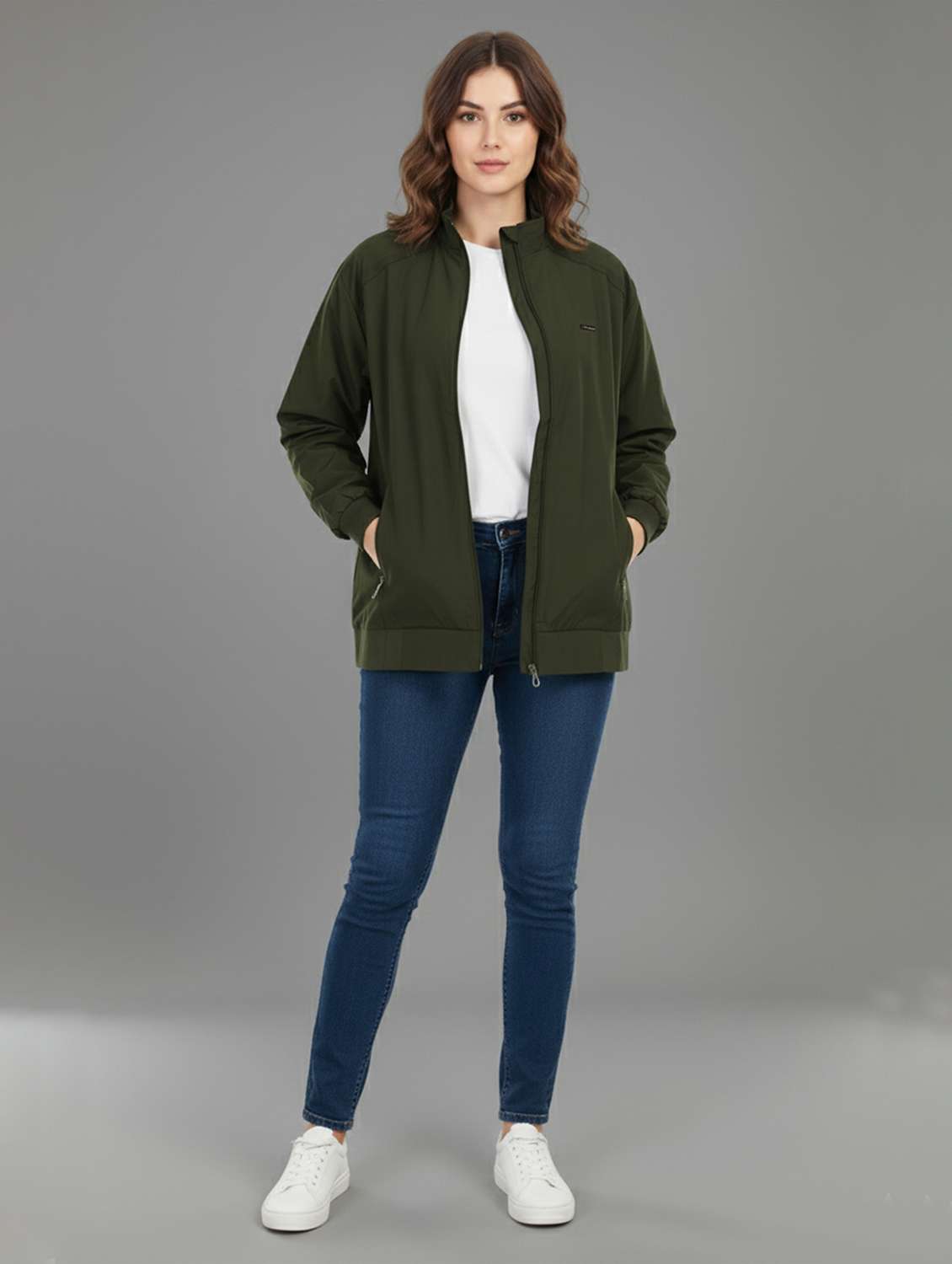 women solid long sleeve bomber jacket - 22182098 -  Standard Image - 4
