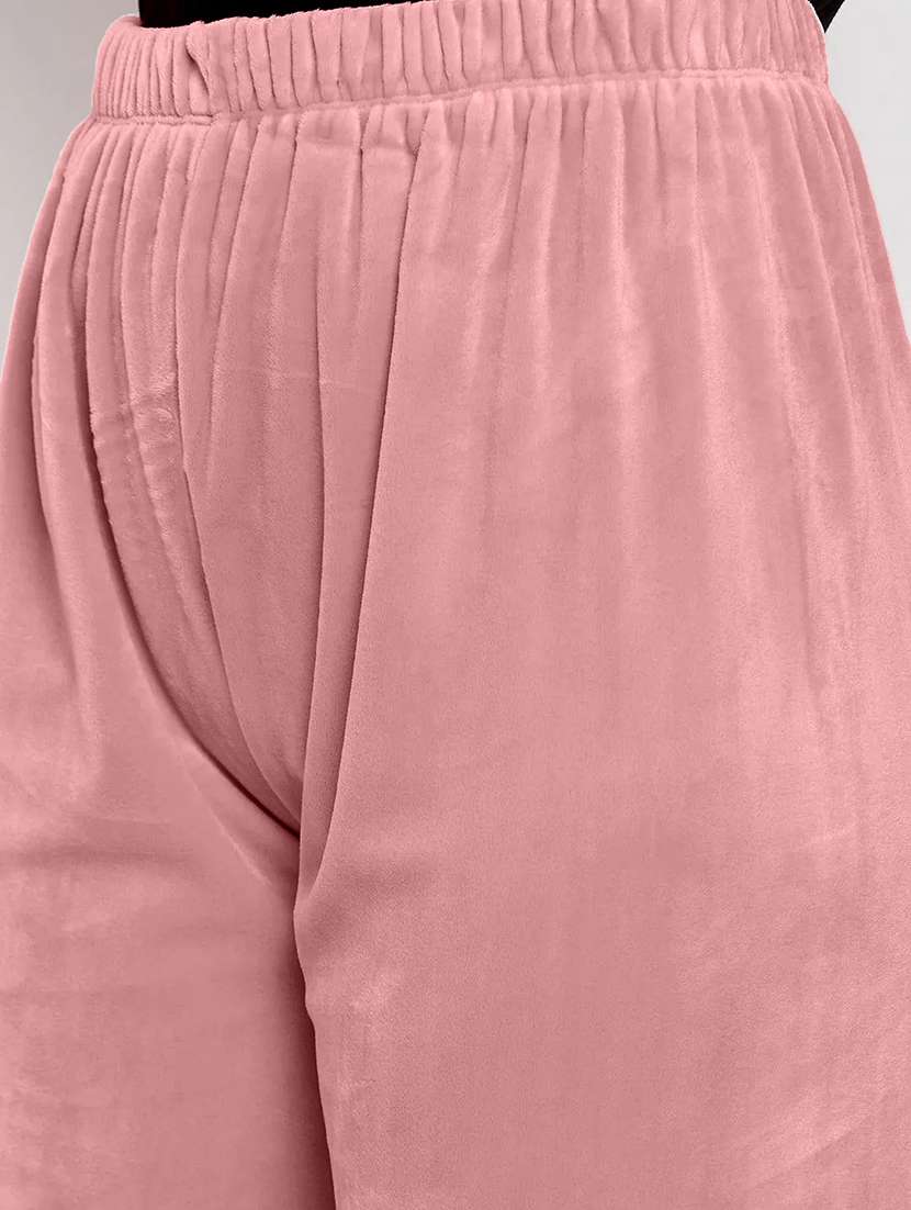 women solid velvet straight trouser - 22182131 -  Standard Image - 4