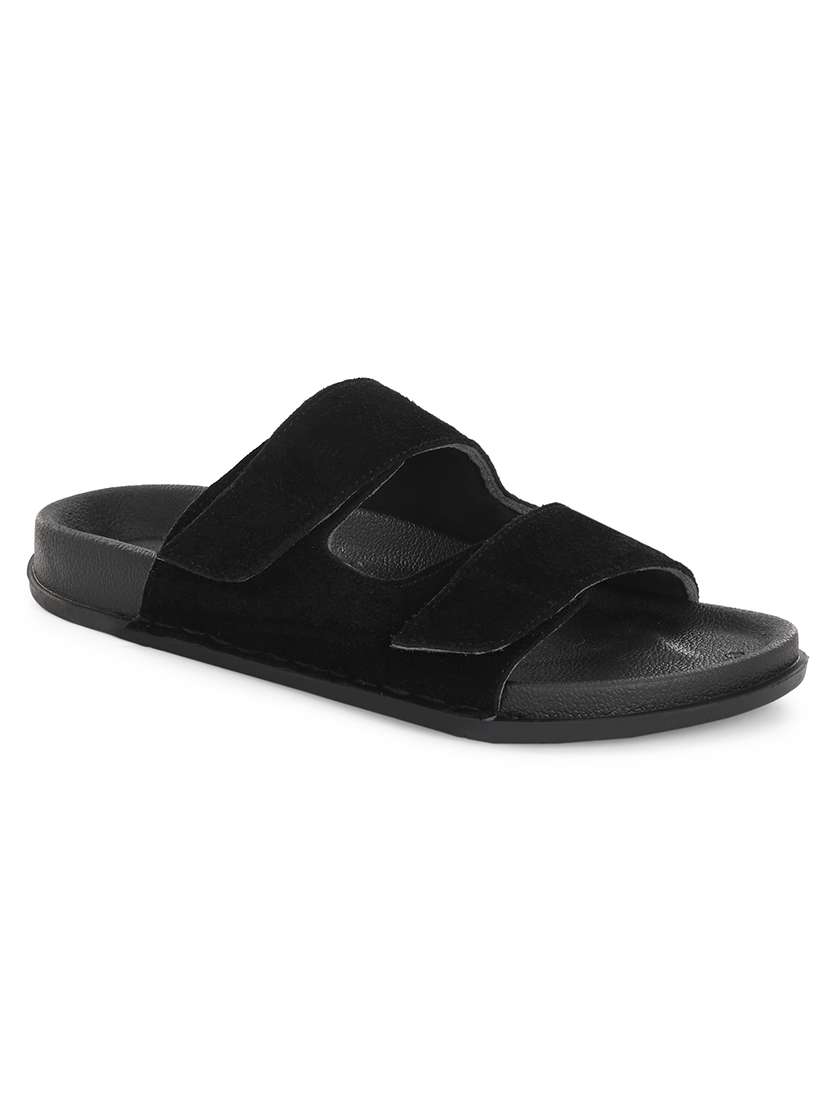 men black slip on sandal - 22182136 -  Standard Image - 1