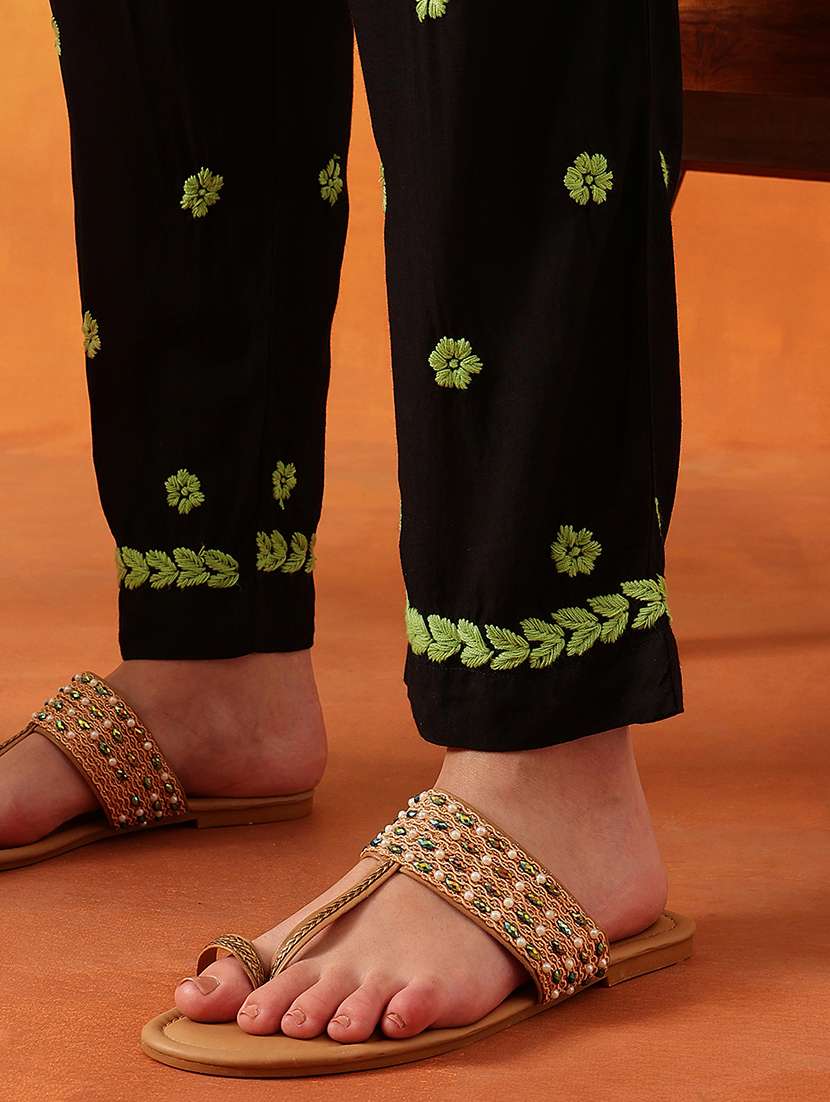 women solid with work long sleeve kurta pant set - 22182147 -  Standard Image - 6