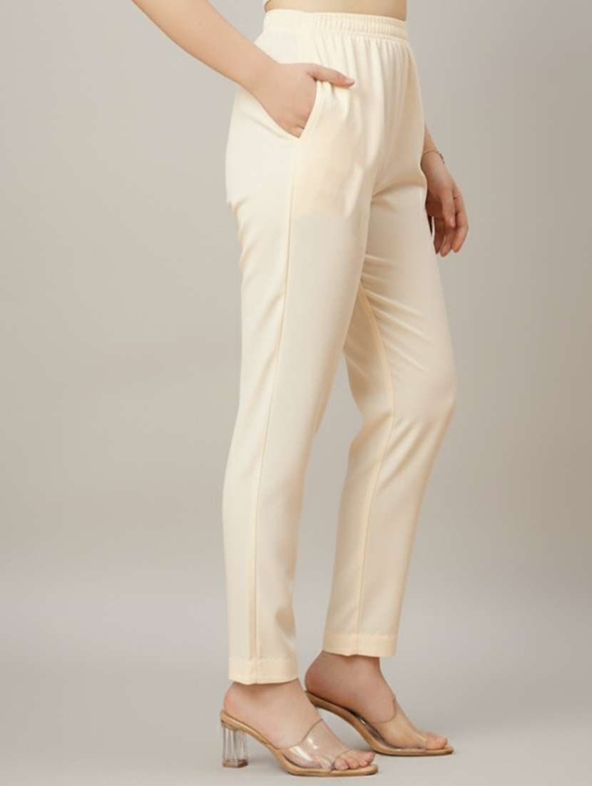 women solid mid rise tapered pant - 22182151 -  Standard Image - 1