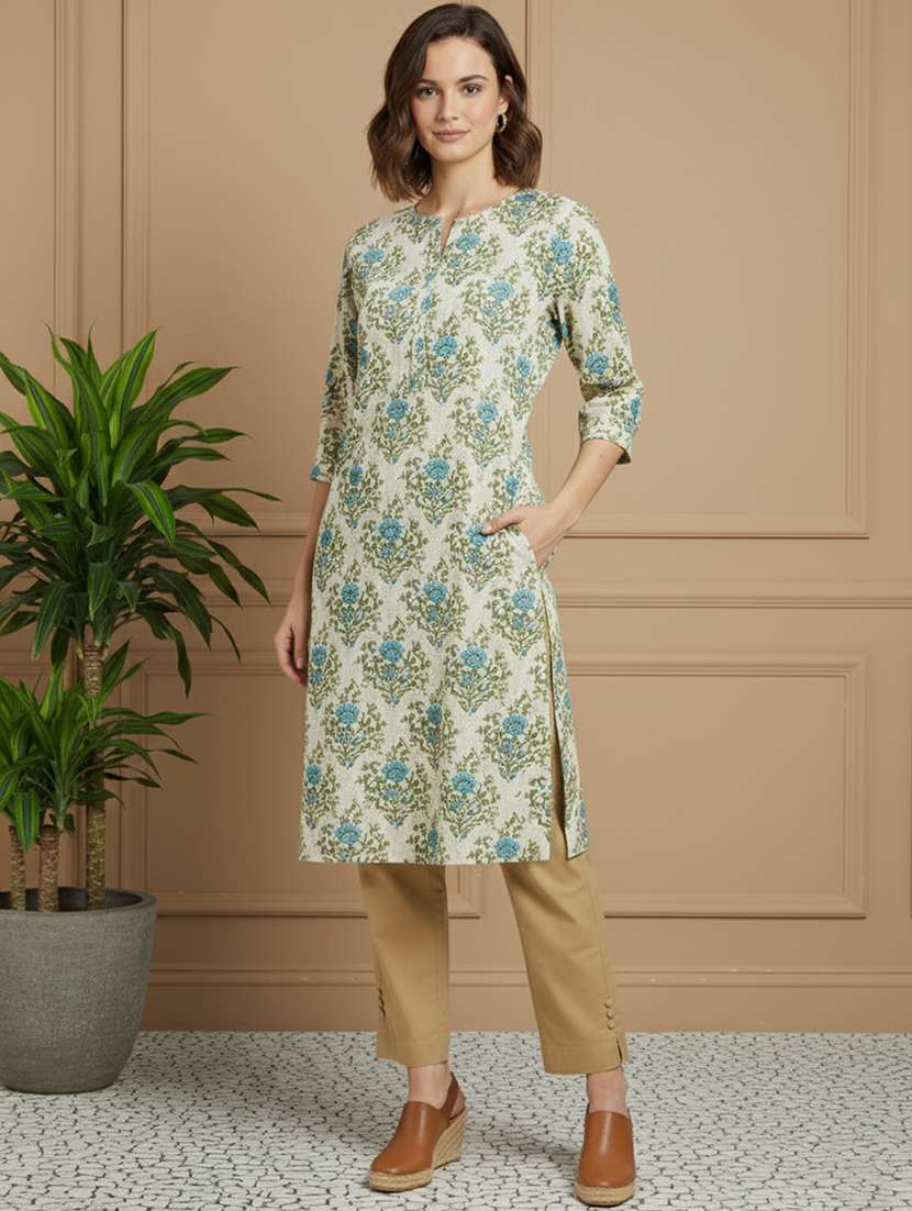 women solid mid rise straight fit pant - 22182154 -  Standard Image - 4