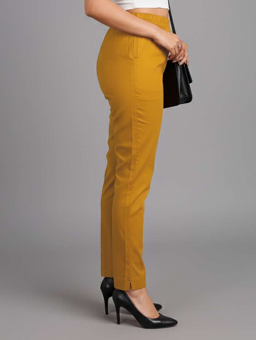 women solid mid rise tapered pant - 22182156 -  Standard Image - 1