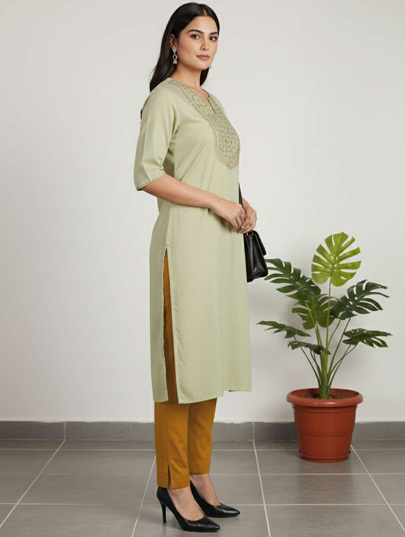 women solid mid rise tapered pant - 22182156 -  Standard Image - 4