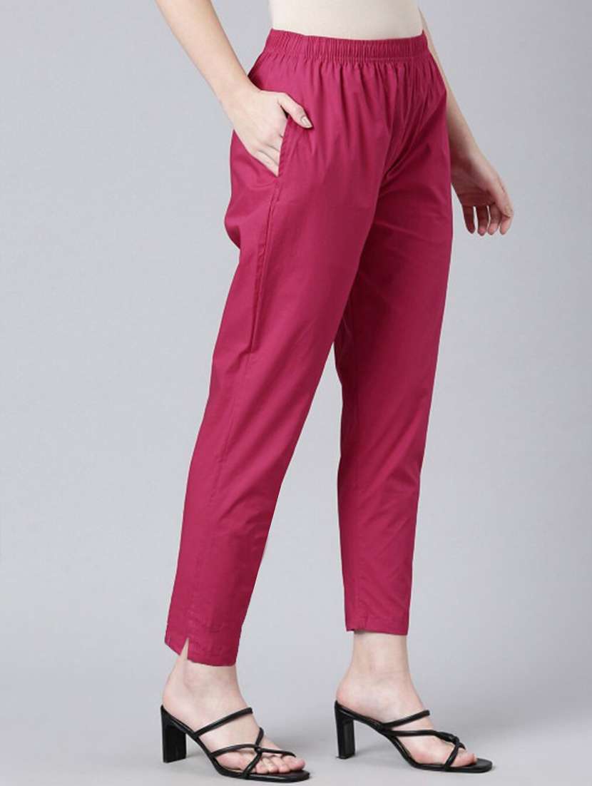 women solid mid rise tapered pant - 22182159 -  Standard Image - 1