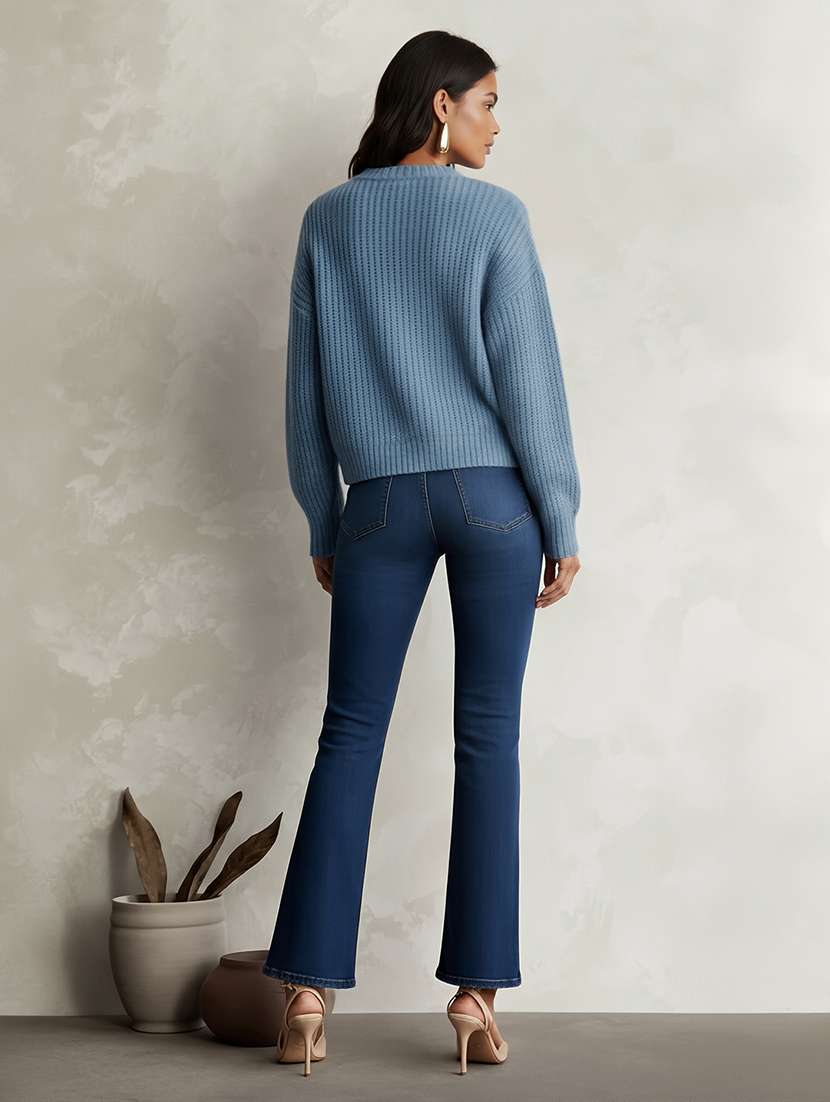 women solid long sleeve pullover - 22182162 -  Standard Image - 1