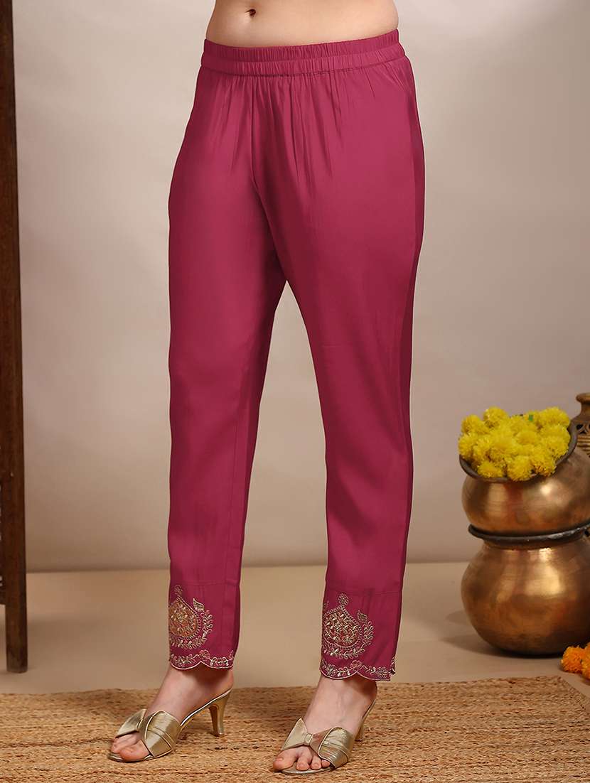 women solid with work bell sleeve kurta pant set - 22182176 -  Standard Image - 4