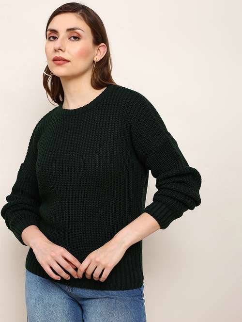 women solid long sleeve pullover - 22182184 -  Standard Image - 0