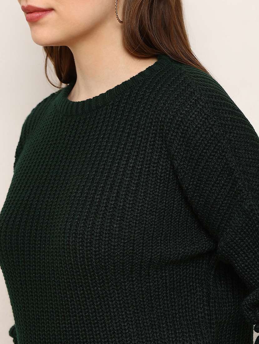 women solid long sleeve pullover - 22182184 -  Standard Image - 4