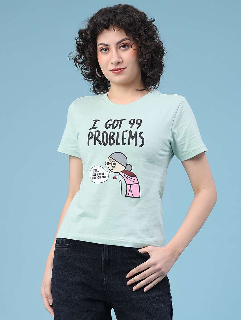 women printed round neck t-shirt - 22182263 -  Standard Image - 1