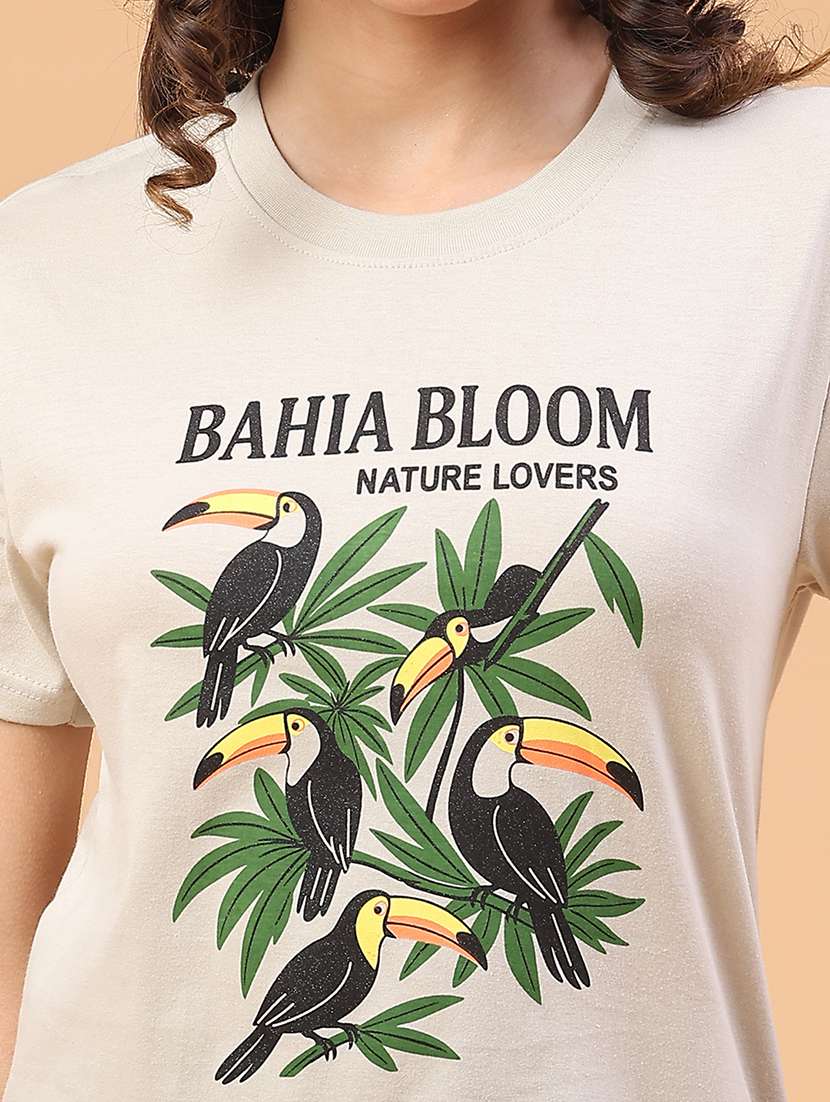 women printed round neck t-shirt - 22182264 -  Standard Image - 4