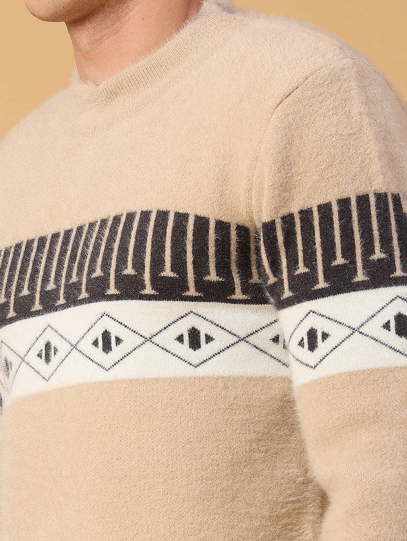 men self design long sleeve regular fit pullover  - 22182290 -  Standard Image - 4