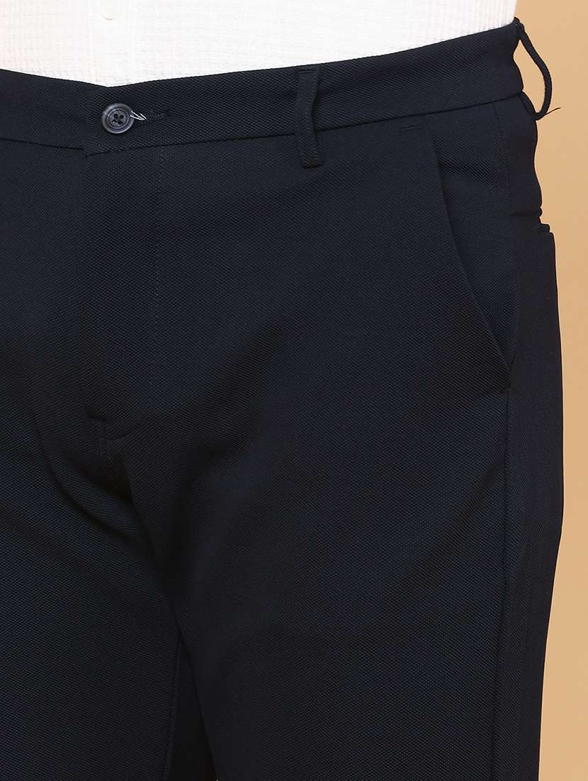 men navy blue cotton chinos casual trouser - 22182304 -  Standard Image - 1