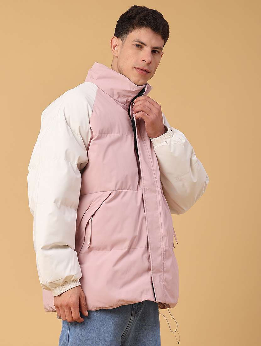 men color block long sleeve lightweight puffer jacket - 22182400 -  Standard Image - 1