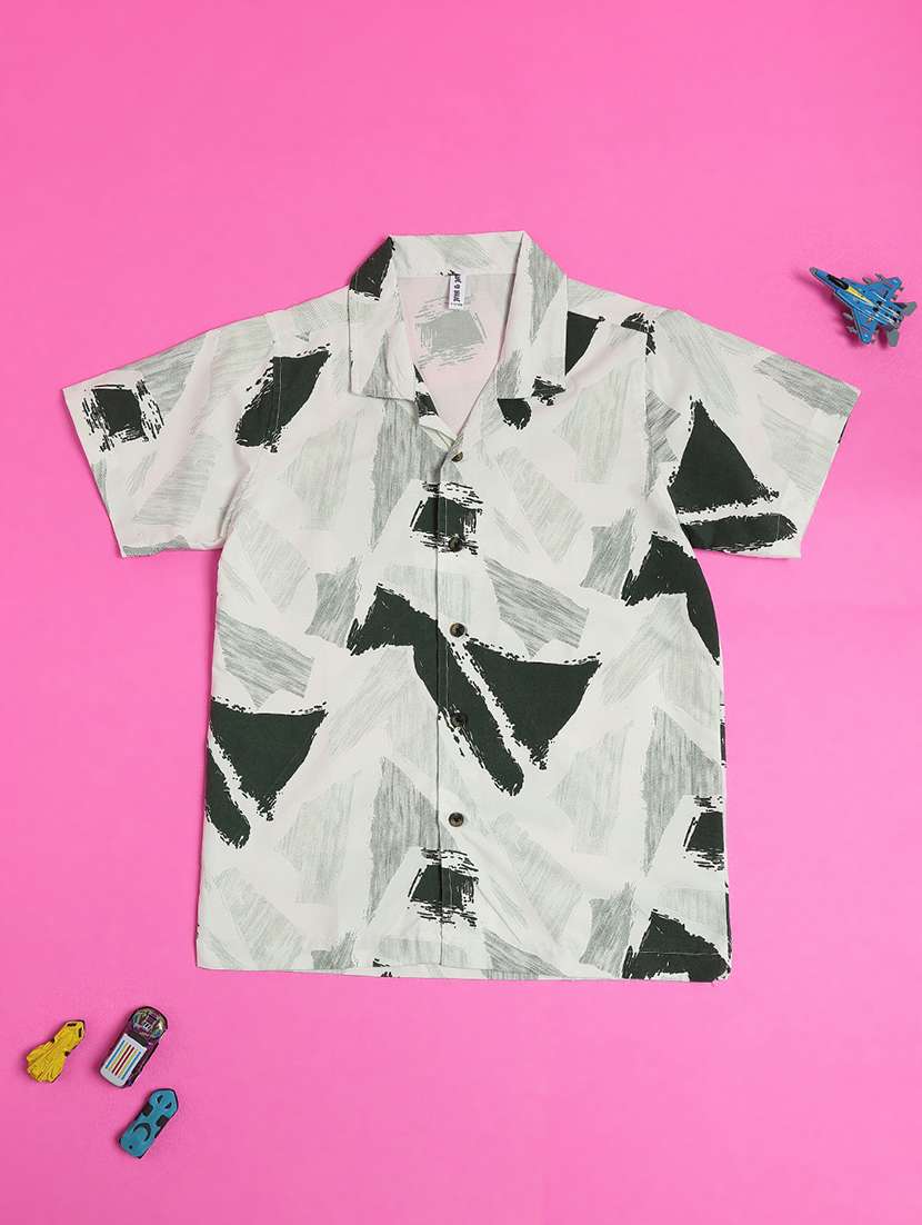 boys printed collared short sleeve shirt - 22182425 -  Standard Image - 1