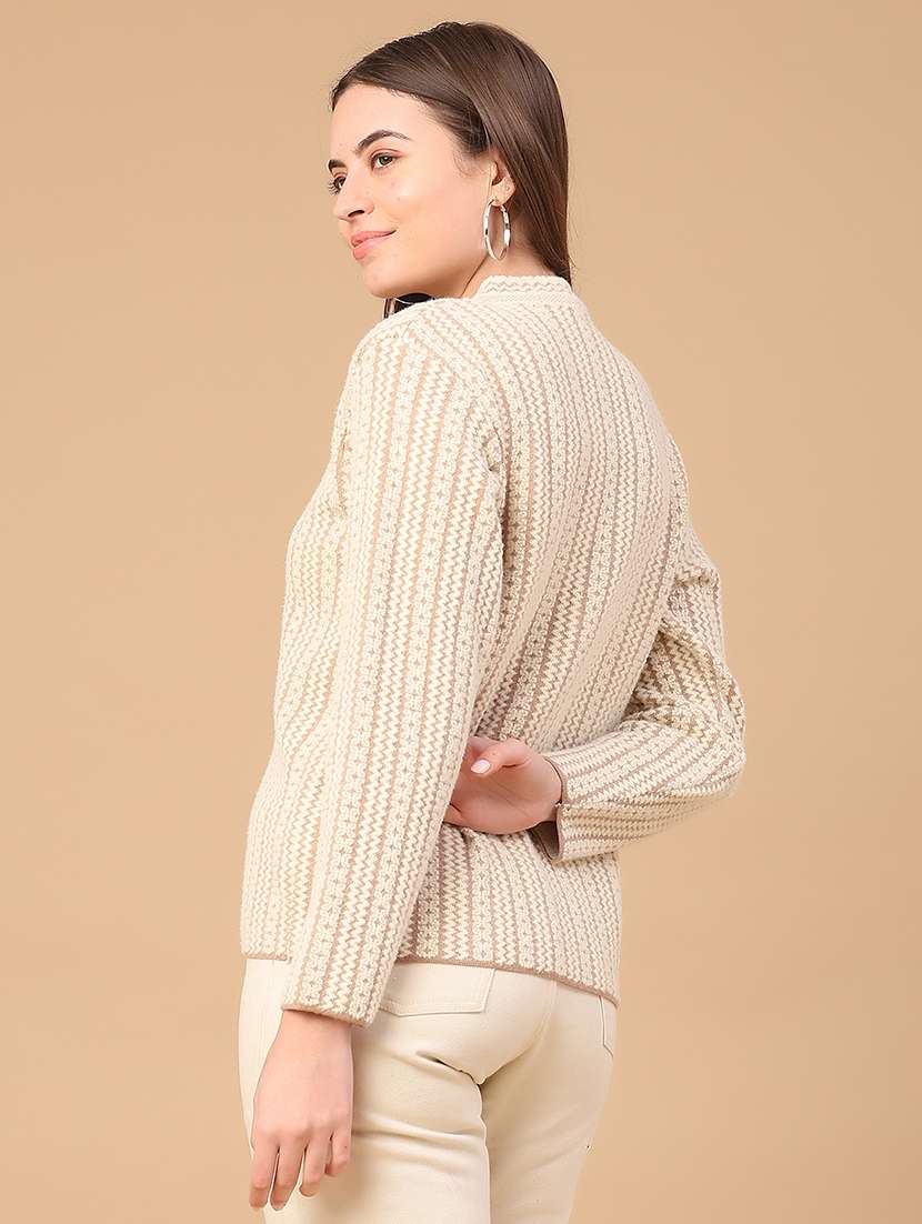 women self design long sleeve cardigan - 22182432 -  Standard Image - 4