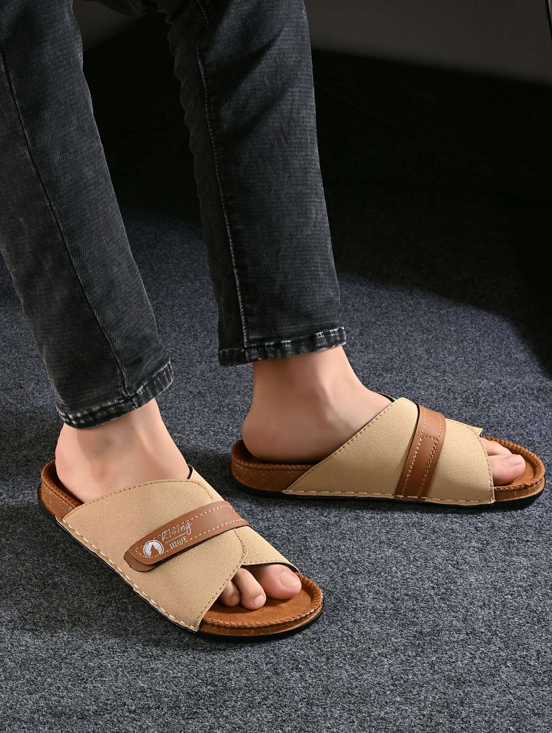 men solid slip on sandal - 22182477 -  Standard Image - 1