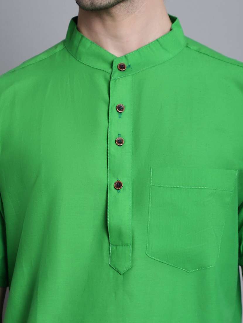 men solid mandarin neck short kurta - 22182623 -  Standard Image - 6