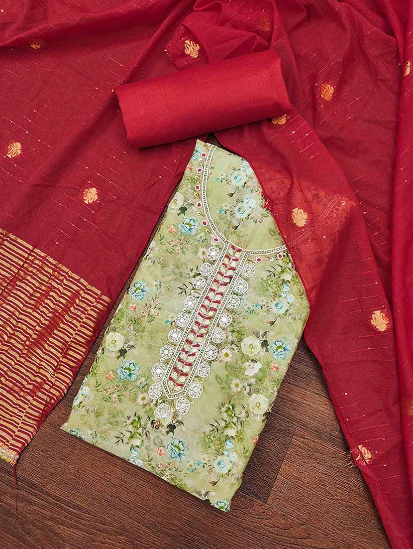 women floral embroidered unstitched suit set - 22182707 -  Standard Image - 1