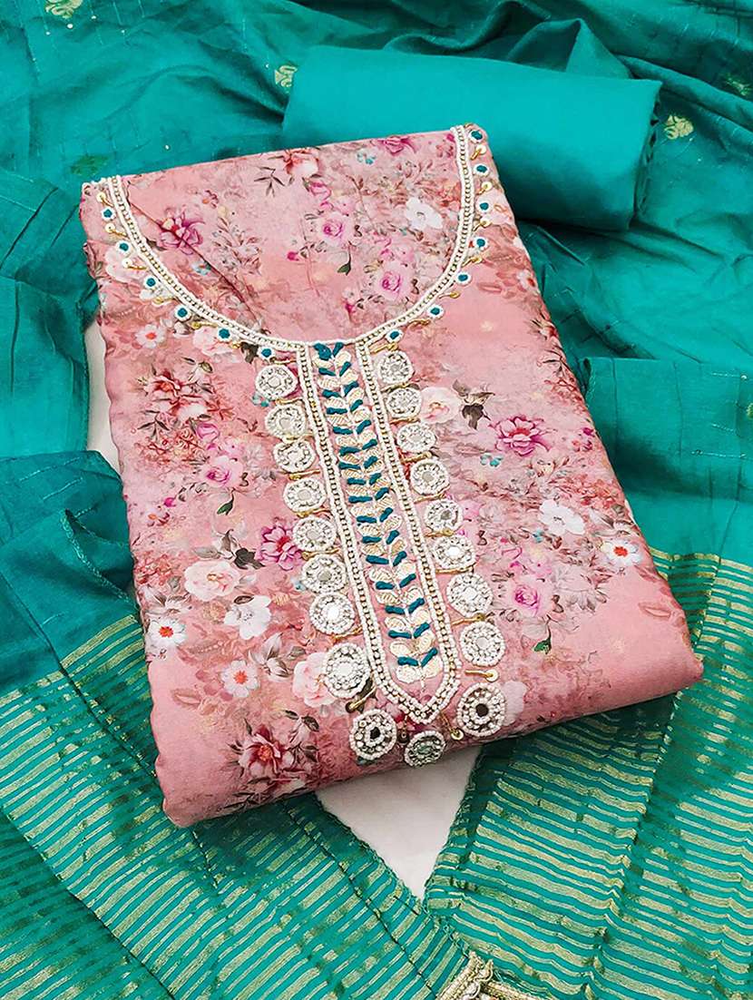 women floral embroidered unstitched suit set