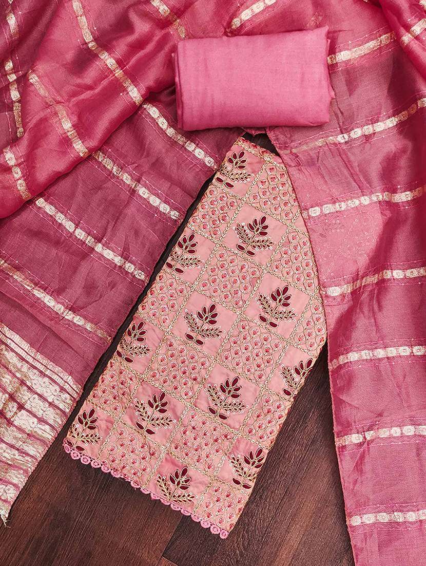 women solid with work embroidered unstitched suit set - 22182731 -  Standard Image - 1