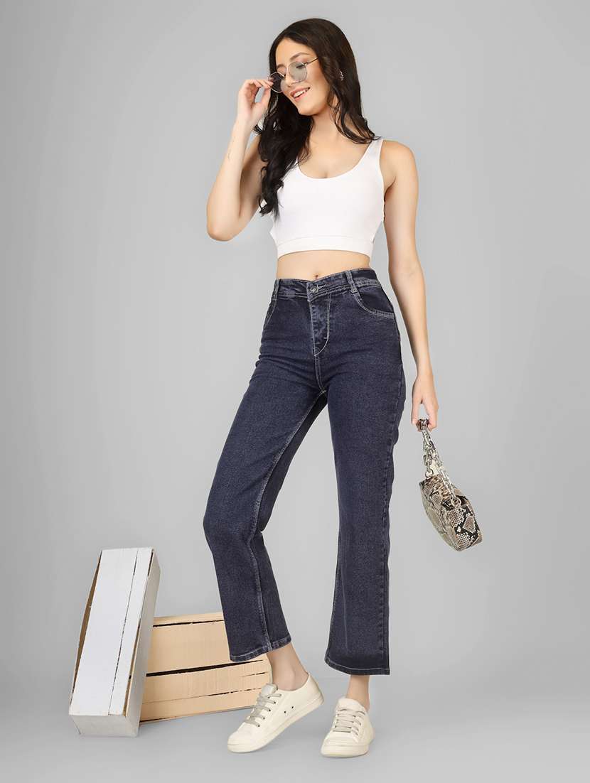 women solid mid rise straight fit jean - 22182848 -  Standard Image - 4