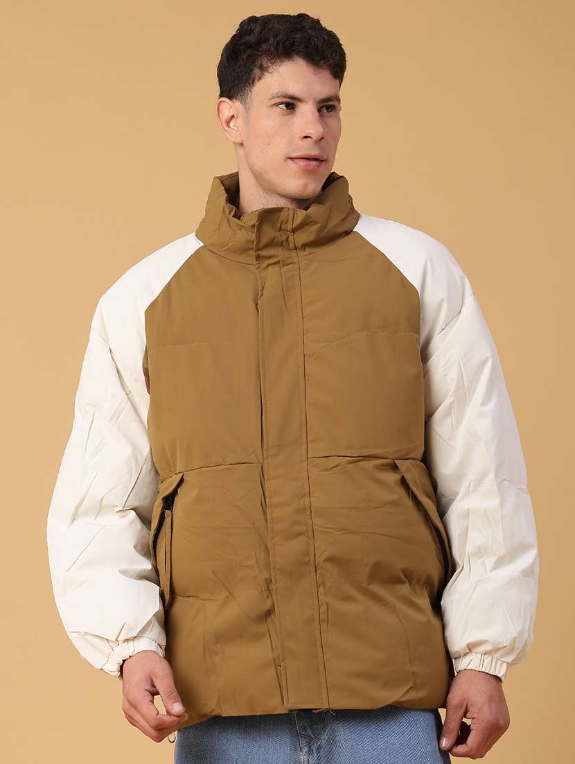 men color block long sleeve lightweight puffer jacket - 22182853 -  Standard Image - 1