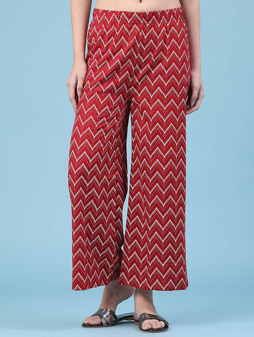 women printed mid rise palazzo