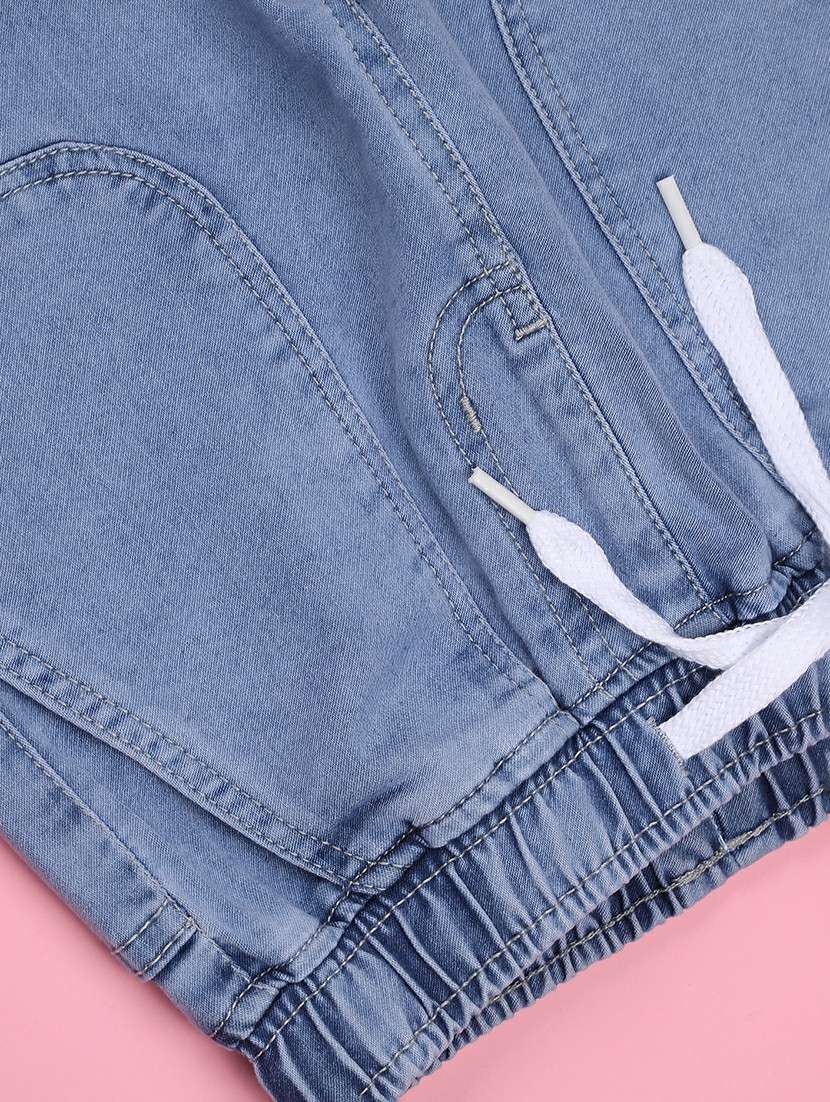 boys solid mid rise denim jogger - 22182873 -  Standard Image - 4