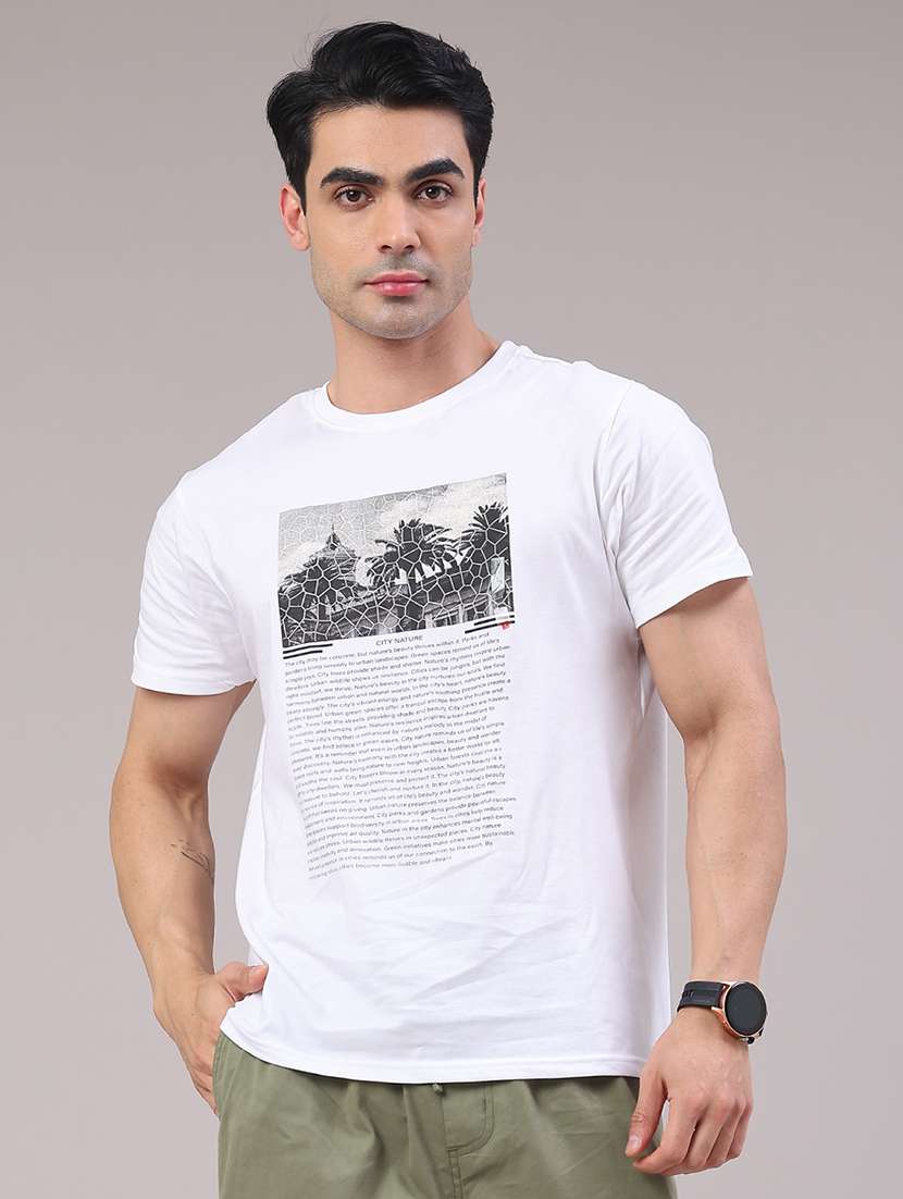 men printed short sleeve regular fit t-shirt - 22182882 -  Standard Image - 1
