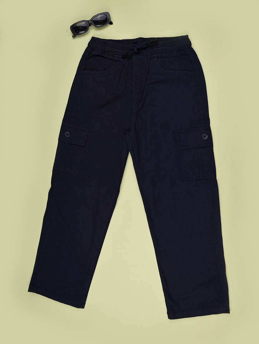 boys solid mid rise regular trackpant - 22182899 -  Standard Image - 1