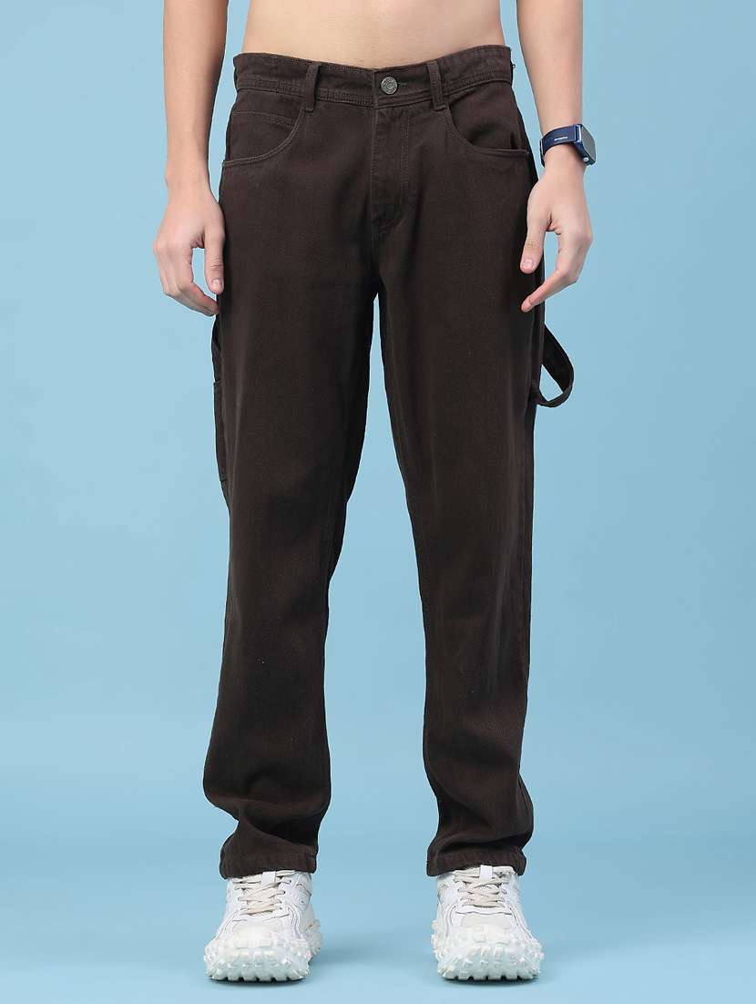 men plain mid rise full length tapered jeans - 22182909 -  Standard Image - 1