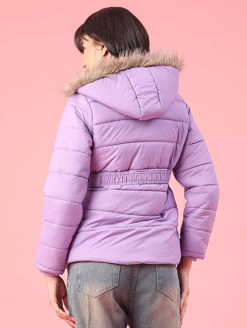 women solid long sleeve puffer jacket - 22182928 -  Standard Image - 4