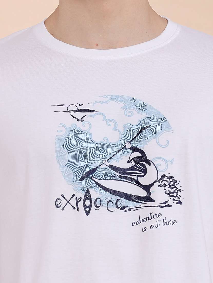 men printed round neck regular t-shirt - 22182947 -  Standard Image - 1