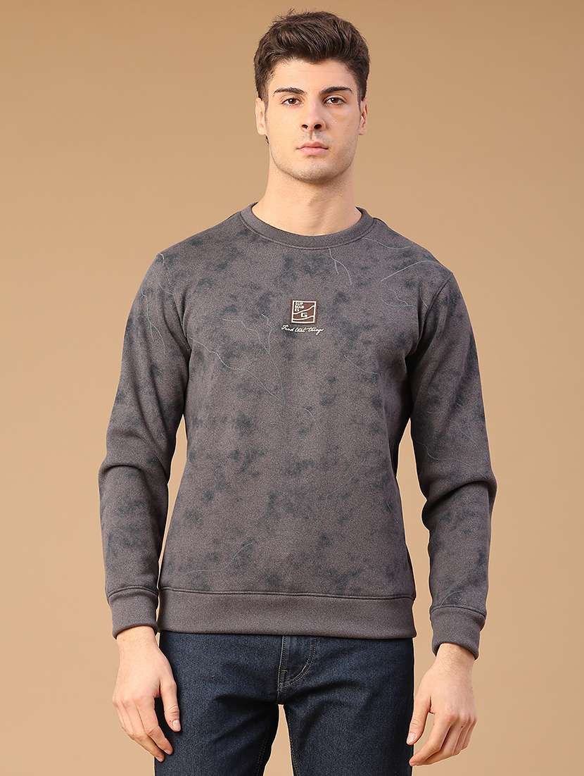 men printed round neck long sleeve sweatshirt - 22182969 -  Standard Image - 1
