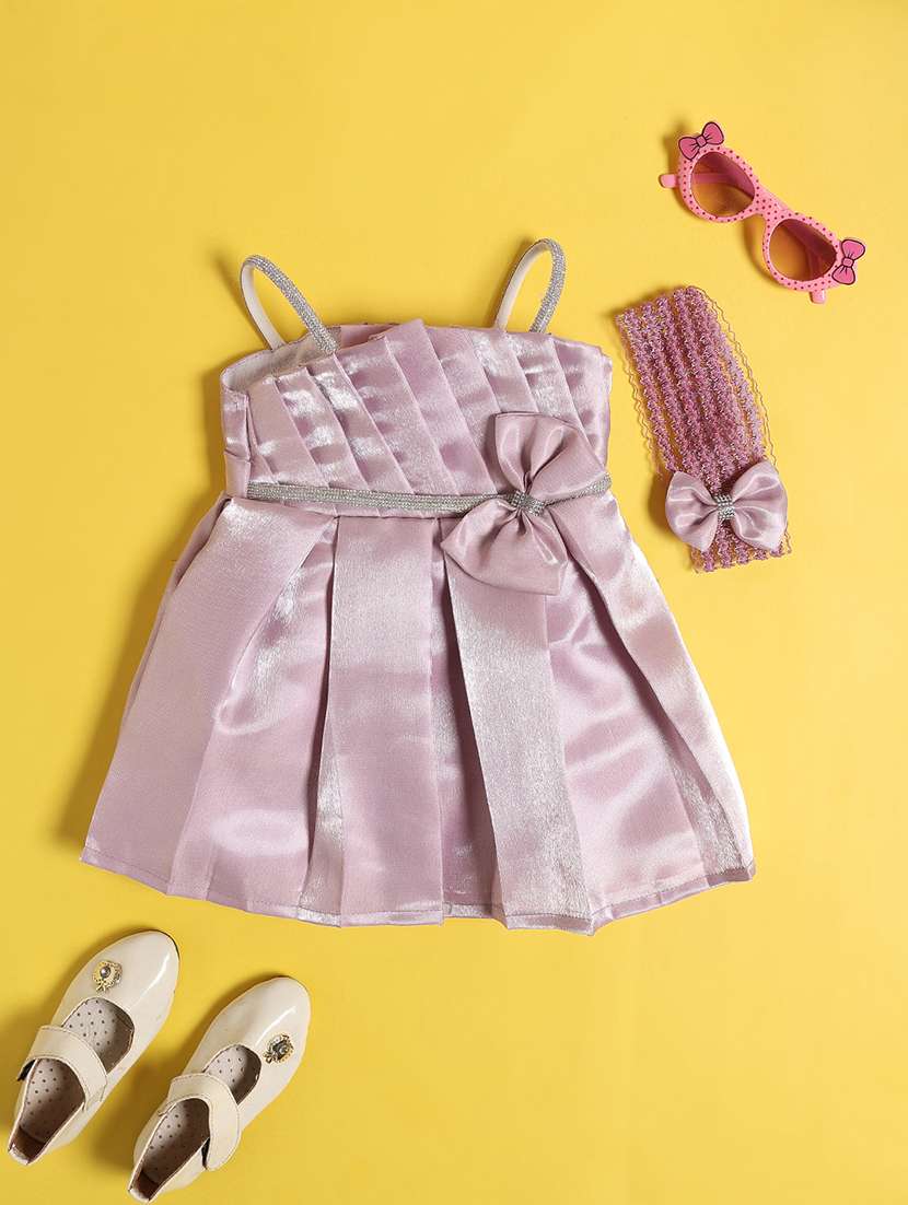 mauve polyester frock - 22183047 -  Standard Image - 1