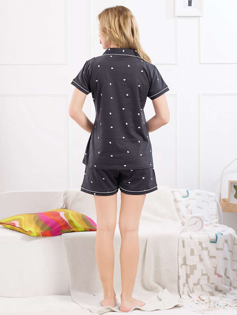 women printed nightwear shorts set - 22183073 -  Standard Image - 4